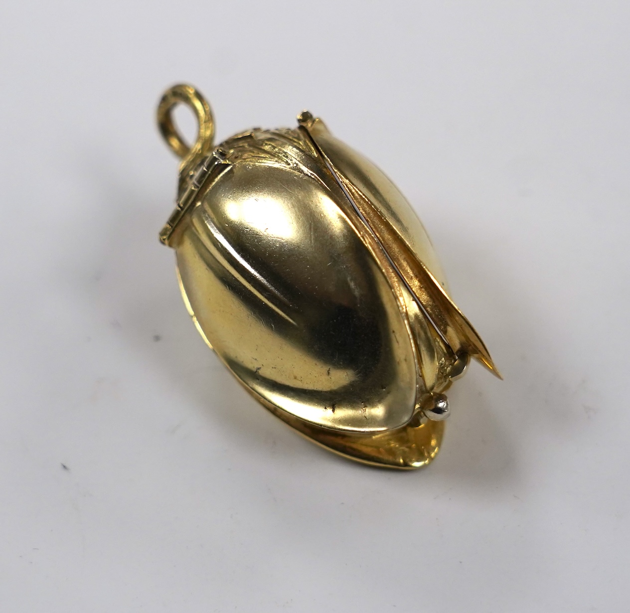 An early 1980's 17th century style silver gilt 'tulip head' pendant timepiece, maker SJ, Birmingham, 1981, 59mm.